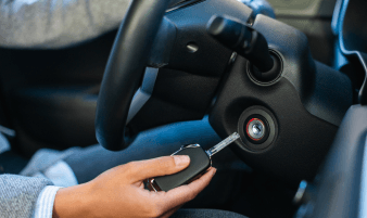 Technician inspecting ignition system components