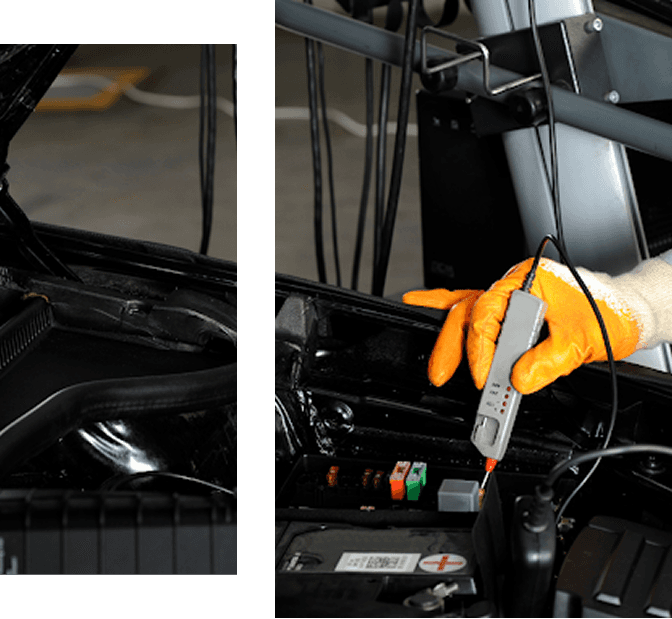 Ten Minute Oil Change Garland shop exterior shown in a split panel